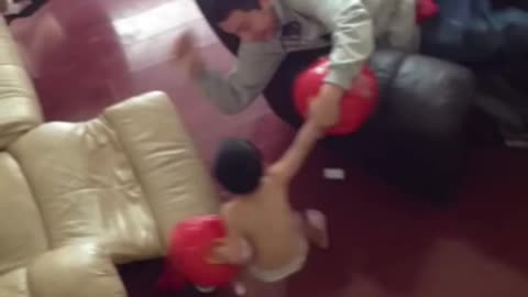 Little kid gets sweet revenge on older brother