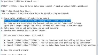 IPGraySpace: MYSQL - How to import restore data base in MYSQL using workbench