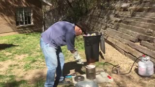 Backyard Aluminum Forge - Melting Soda Cans 3