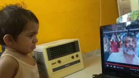 1year Baby crying while watching movie