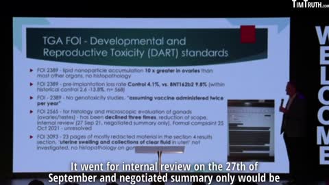 Dr. Luke McLindon talks about inadequate, worrying, obfuscated data on reproductive vaxx toxicity