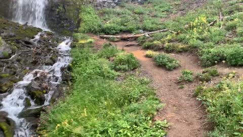 Central Oregon - Three Sisters Wilderness - Close enough to touch Obsidian Waterfall!