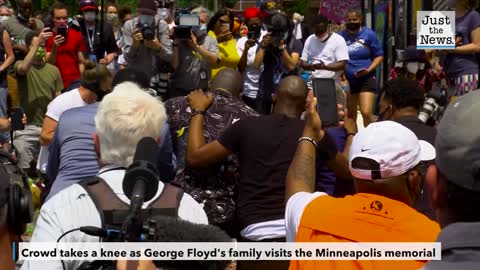George Floyd's Family Visits Minneapolis Memorial