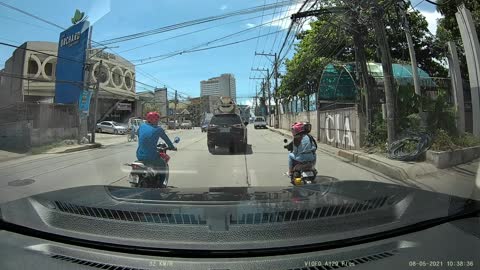 Rider Swerves and Hits Parked Truck