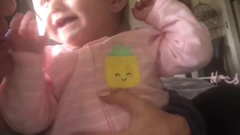 Baby can't stop laughing at mom's burping