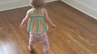 Daughter Running And Giggling Around The New Place
