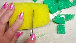 ASMR CUTTING FROZEN SPONGES