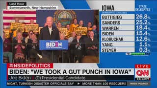 Biden says campaign took a "gut punch" in Iowa