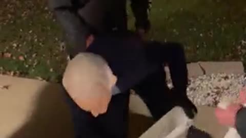Joe Biden spotted falling down while trick-or-treating