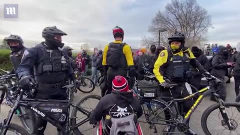 Antifa group in Portland protest Biden inauguration