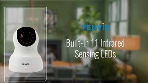 TENVIS 1080P Security Camera - Wireless Camera, IP Camera with Night Vision, 2-Way Audio