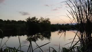 Sunset in Paliastomi lake. Georgia