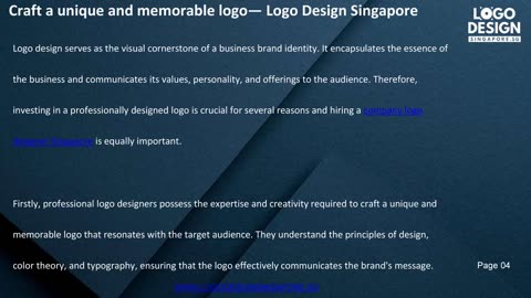 Craft a unique and memorable logo — Logo Design Singapore
