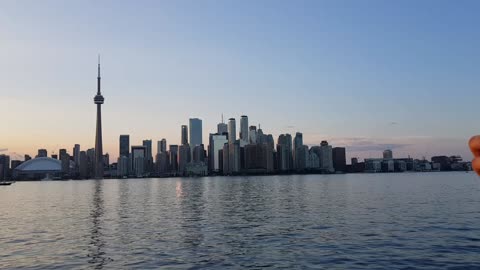 downtown, taking a video in toronto island.