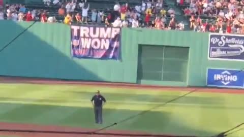 Fans Erupt in Cheers When ‘Trump Won’ Flag Unveiled at Red Sox Game