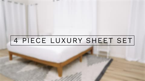 Queen Size Sheet Set, Deep Pockets, Easy-Fit, Extra Soft & Wrinkle Free White Oeko-Tex Bed Sheet Set