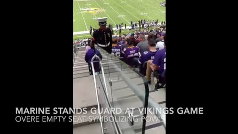 Marines Standing Guard At Minnesota Vikings Game