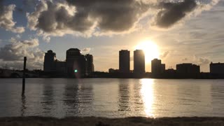 Time Lapse of a cityscape close to sundown