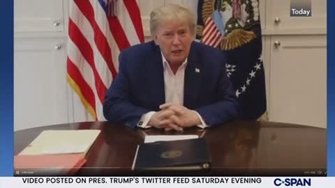 President Donald Trump Speaks from Walter Reed Medical Center While Recovering from Covid
