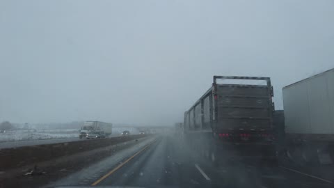 Snowing Heavy 401 Highway Ontario Canada 11 15 2021