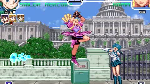 Sailor Mars, Sailor Venus, Sailor Jupiter, and Sailor Mercury (Me) vs Karin Kanzuki Match #12
