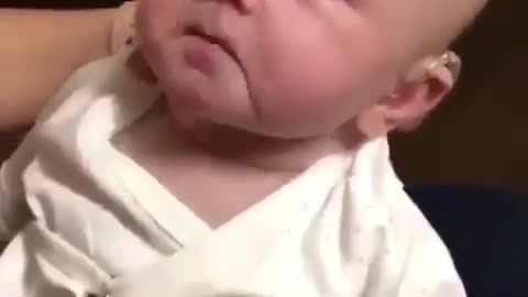 Adorable Baby Hearing For The First Time