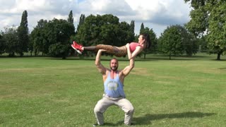 Bodybuilder Overhead Squats Woman