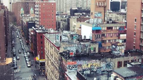 view from the subway train - New York City