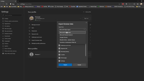 Importing bookmarks into Edge