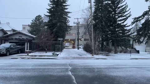 Walking in Regina, April 18, 2024: A short, snowy walk home