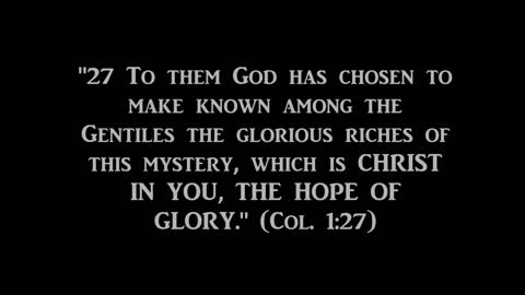 Christ in You, The Hope of Glory