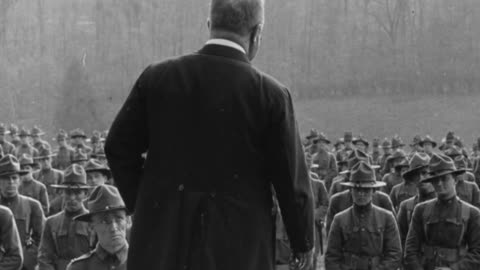 Theodore Roosevelt Speaking To 13th Regiment at Sagamore Hill (1917 Original Black & White Film)
