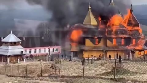 Ukrainians burned a church near the city of Stryi, "a national treasure