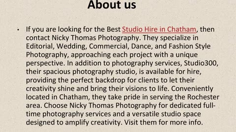 Get The Best Studio Hire in Chatham.