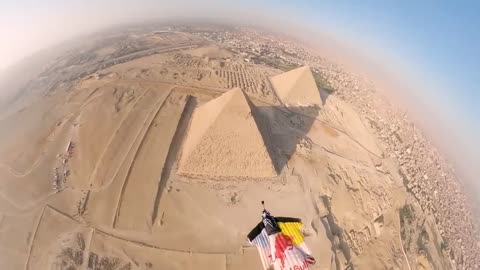 Wingsuit Flying Super Close To The Pyramids Of Giza