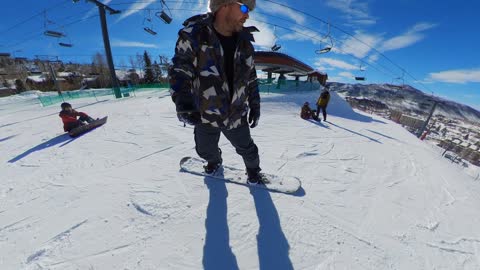 Snowboarding Steamboat Springs, CO 2nd day Last Run