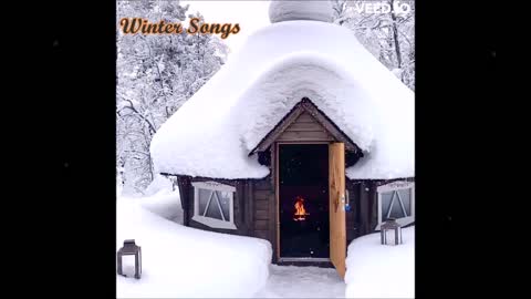 🔥❄ Winter songs Cozy Cabin in Snowfall Crackling ☃ Fireplace Sound 🔥🎄🎃 christmas Snow cabin Ambience