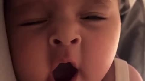 Cute baby yawning