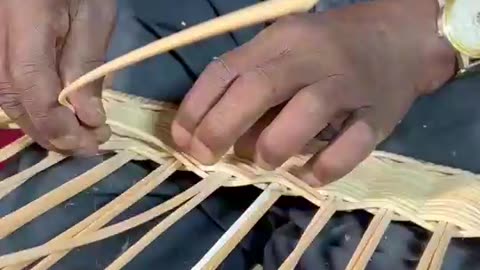 How rattan panelist weaving is done.
