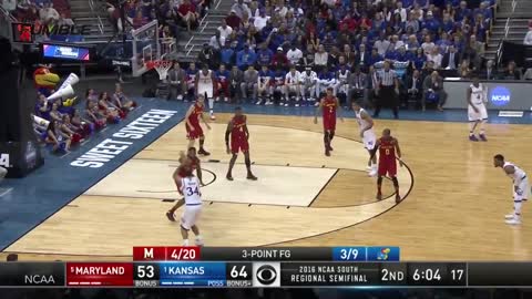 Ref Blows 2 Calls in 2 Seconds During Kansas-Maryland Sweet 16 Matchup