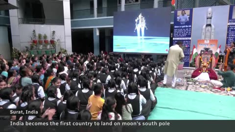 Indian spacecraft lands near moon’s south poleIndian