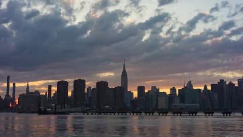 Drone captures aerial view of nightfall