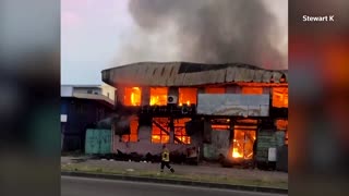 Buildings burn in Solomon Islands capital amid protests