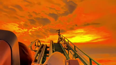 Remarkable view of sunset captured on top of a roller-coaster