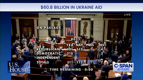 House Bursts Into Pro-Ukraine Chant During Foreign Aid Vote