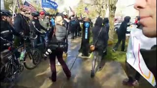 Triggered ANTIFA Anti Trump Protester And Others Get Into It With Trump Supporters At #March4Trump