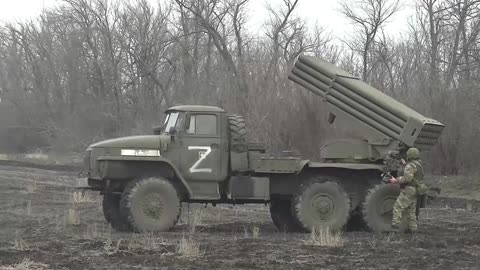 Russian MRLS Fires Salvo Of Missiles Into Air Above Ukraine