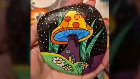 marvellous and creative animated rock stone painting craft and art