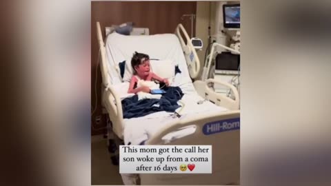 This mom got the call her son woke up from a coma after 16 days 🥹❤️