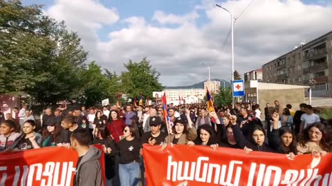 A protest by the opposition has taken place in Stepanakert, the capital